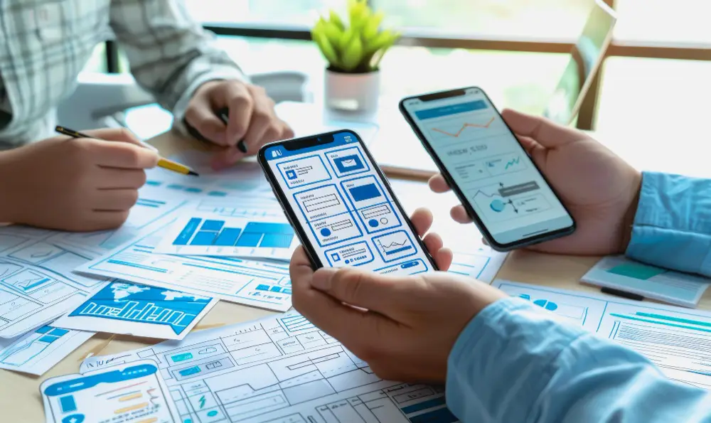 Mobile app development illustration