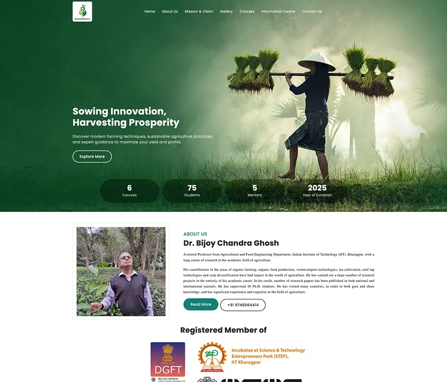 Shrishtikhetra website UI/UX design project preview